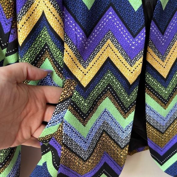 Purple and Green Chevron Blazer with Tailored Fit - Picture 4 of 7